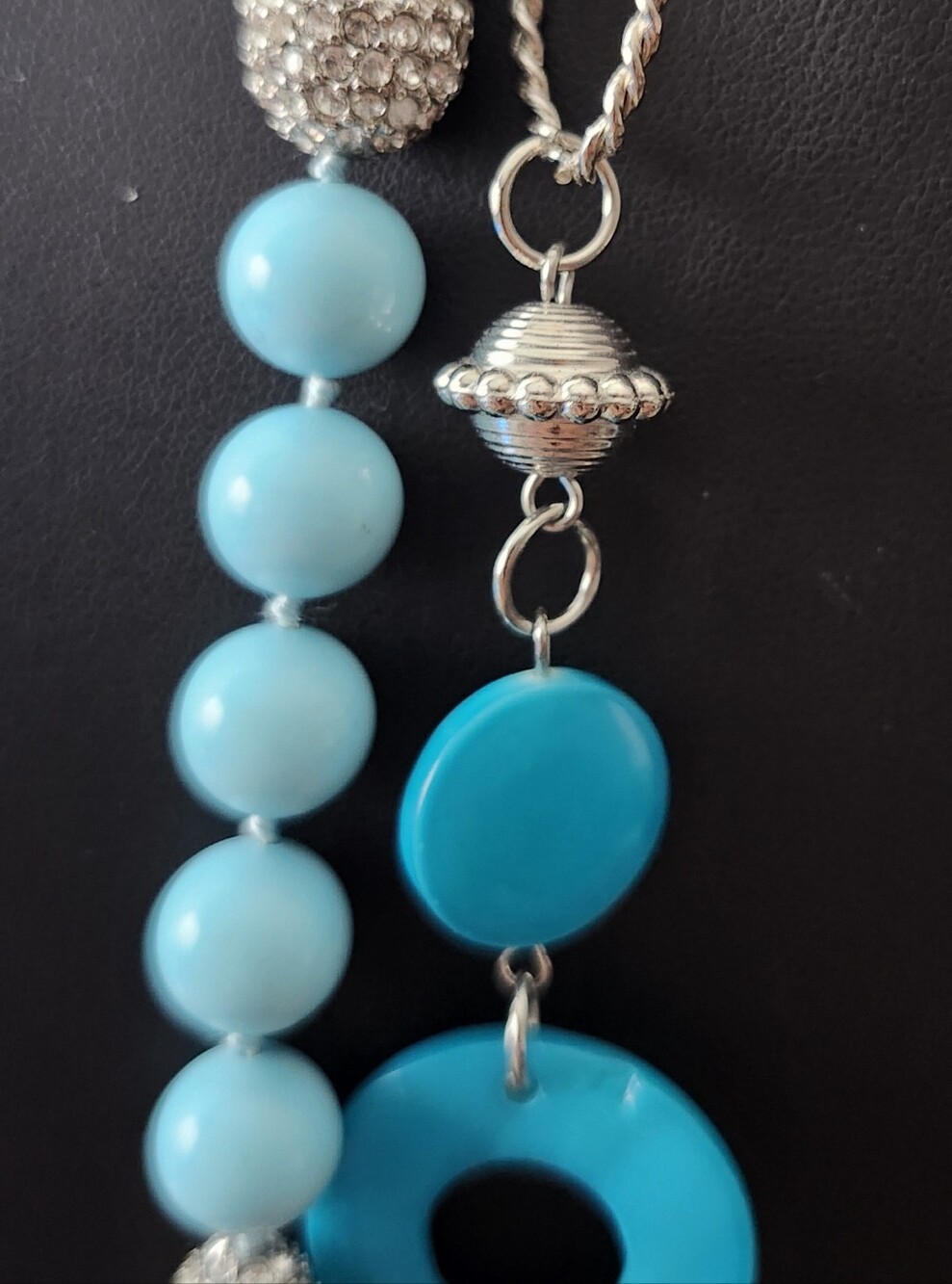 Glass and Rhinestone Necklace - Picture 4 of 7